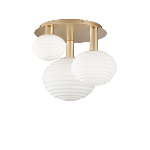 Plafoniera , tre diffusori Oro 3Xe27 53,5X39X48Cm