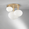 Plafoniera , tre diffusori Oro 3Xe27 53,5X39X48Cm
