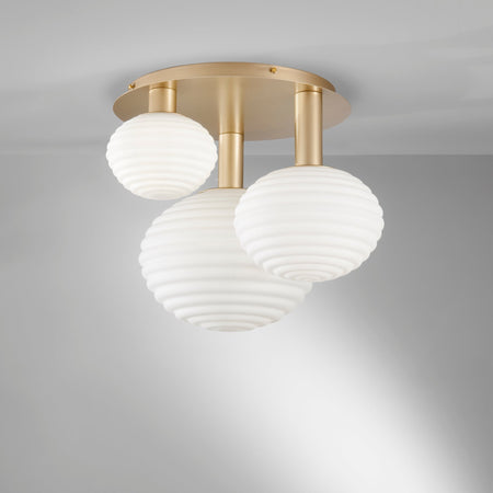 Plafoniera , tre diffusori Oro 3Xe27 53,5X39X48Cm