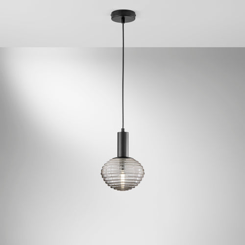 Lampadario a Sospensione Nero 1Xe27 10X18X150Cm