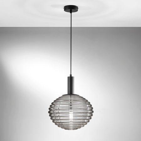 Lampadario a Sospensione Nera 1Xe27 10X32X150Cm