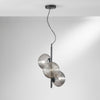 Lampadario a Sospensione in metallo con tre diffusori Nera 3Xe27 12X32,5X165Cm