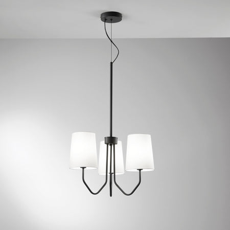 Lampadario a Sospensione , tre luci Nera 3Xe14 50X150Cm