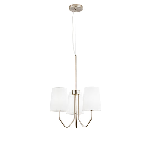 Lampadario a Sospensione , tre luci Nichel 3Xe14 50X150Cm