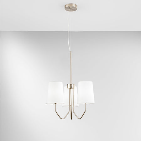 Lampadario a Sospensione , tre luci Nichel 3Xe14 50X150Cm