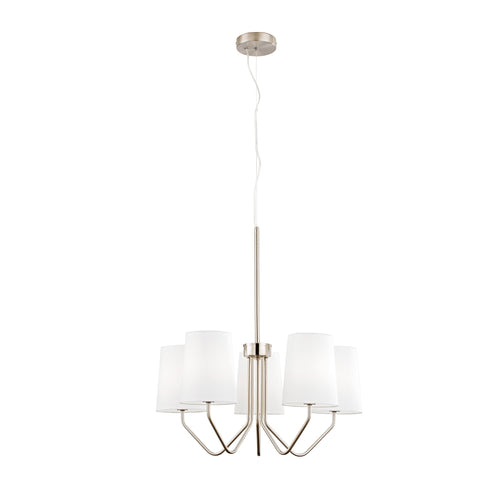 Lampadario a Sospensione , cinque luci Nichel 5Xe14 60X150Cm