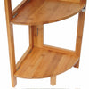Scaffale Angolare Legno di Bambù Pieghevole 4 Ripiani 27x27 H 120 cm Legno Naturale