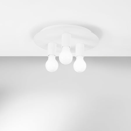 Plafoniera Bianca 3Xe27 30X30X86Cm