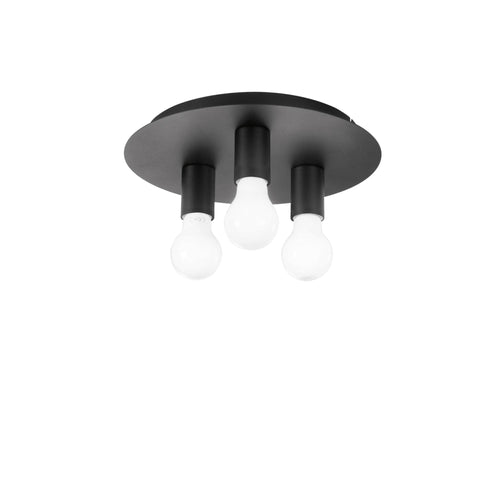 Plafoniera Nera 3Xe27 30X30X86Cm