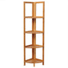 Scaffale Angolare Legno di Bambù Pieghevole 4 Ripiani 27x27 H 120 cm Legno Naturale