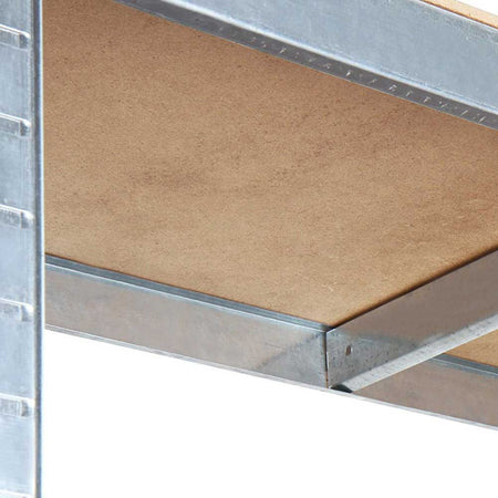 Scaffale Metallo Zincato 5 Ripiani Legno MDF 75x30 H 180cm Scaffalatura Garage Casa