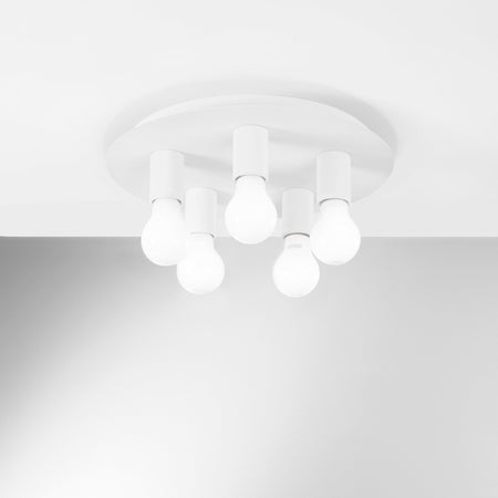 Plafoniera Bianca 5Xe27 35X35X86Cm