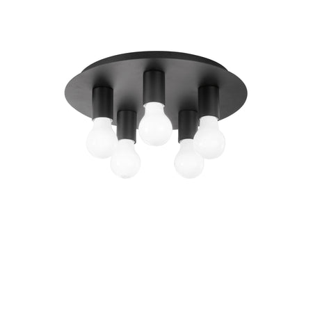 Plafoniera Nera 5Xe27 35X35X86Cm