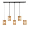 Lampada a Sospensione Trasparente 5Xe27 115X23,5X176Cm