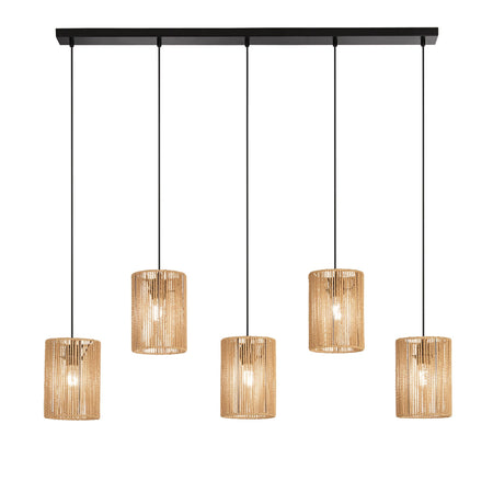 Lampada a Sospensione Trasparente 5Xe27 115X23,5X176Cm