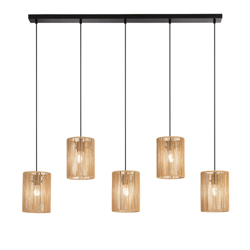 Lampada a Sospensione Trasparente 5Xe27 115X23,5X176Cm