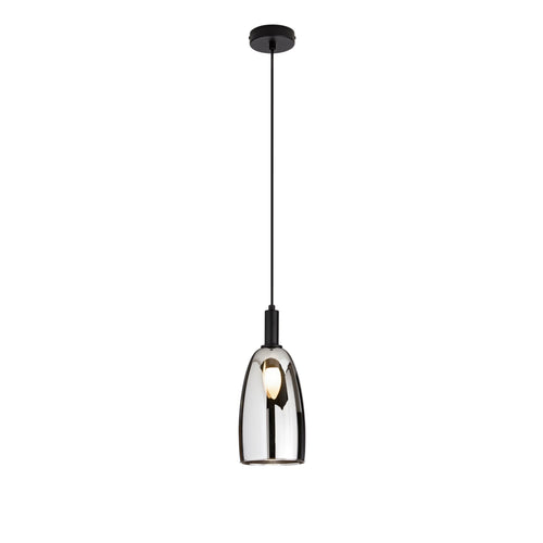Lampadario a sospensione a luce singola Nera 1Xe14 14X24X150Cm