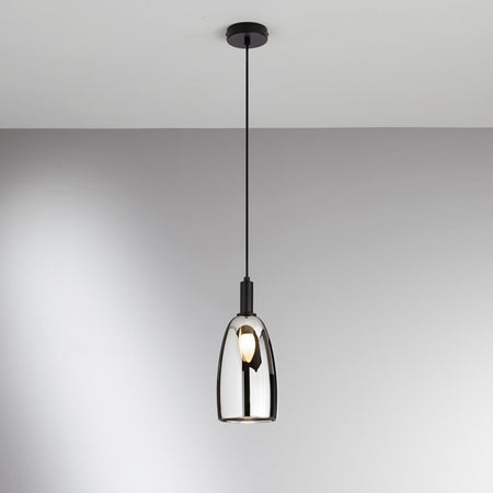 Lampadario a sospensione a luce singola Nera 1Xe14 14X24X150Cm