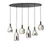 Lampadario a sospensione a sei luci Nera 6Xe14 101X34X150Cm
