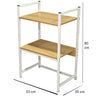 Scaffale Organizer Casa Ufficio 2Ripiani Metallo e Legno MDF 53x35 H80cm Bianco