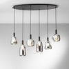 Lampadario a sospensione a sei luci Nera 6Xe14 101X34X150Cm