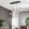 Lampadario a sospensione a sei luci Nera 6Xe14 101X34X150Cm