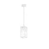 Sospensione in metallo e vetro bianco 1xe27 90x13x26cm