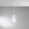 Sospensione in metallo e vetro bianco 1xe27 90x13x26cm