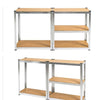 Scaffale Metallo Zincato 5 Ripiani Legno MDF 75x30 H 180cm Scaffalatura Garage Casa