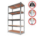 Scaffale Metallo Zincato 5 Ripiani Legno MDF 90x40 H 180cm Scaffalatura Garage Casa