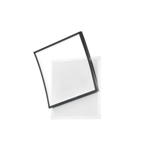 Plafoniera Led quadrata, con interruttore cct Nera 42W 5200Lm 37X10X42Cm