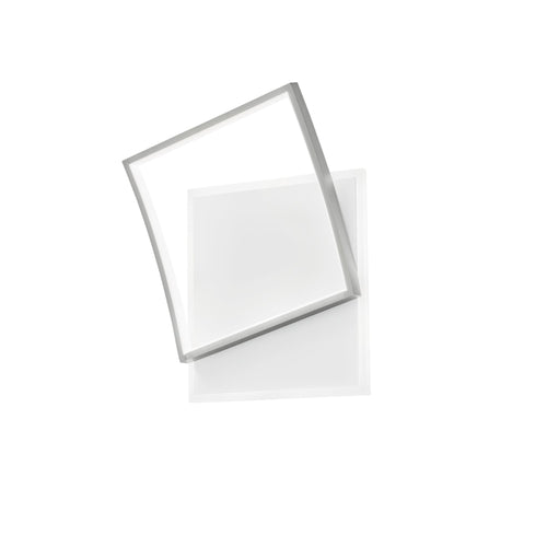 Plafoniera Led quadrata, con interruttore cct Nickel 42W 5200Lm 37X10X42Cm