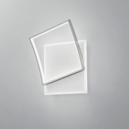 Plafoniera Led quadrata, con interruttore cct Nickel 42W 5200Lm 37X10X42Cm
