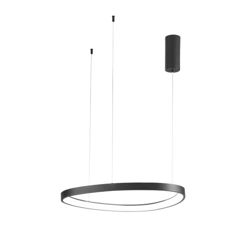 Lampadario a sospensione Led cct Nera 58W 8360Lm cct 65X3,5X150Cm