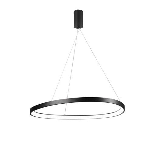 Lampadario a sospensione Led cct Nera 80W 11440Lm cct 85X3,5X150Cm