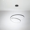 Lampadario a sospensione Led cct Nera 60W 8000Lm 80X11,2X150Cm
