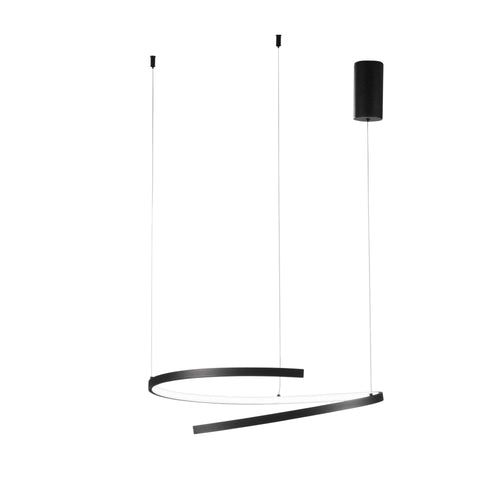Lampadario Led cct Nero 38W 6090Lm 60X150X12Cm
