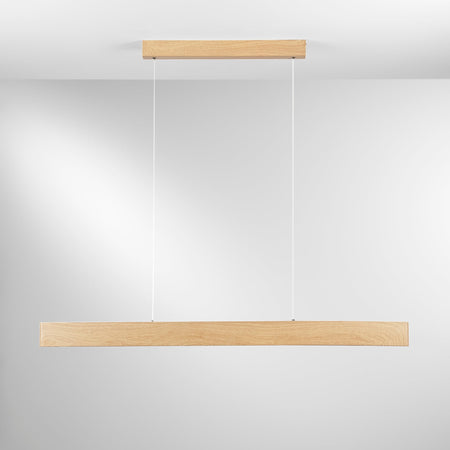Sospensione lineare Led cct, Legno 40W 6400Lm 121,5X8X150Cm