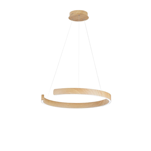 Sospensione semicircolare Led cct Legno 30W 3900Lm 60X60X150Cm