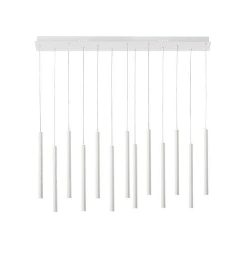 Sospensione Led con struttura tubolare lineare cct Bianco 65W 6110Lm 200X107,5X3.5Cm