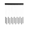 Sospensione Led con struttura tubolare lineare cct Nero 65W 6110Lm 200X107,5X3.5Cm