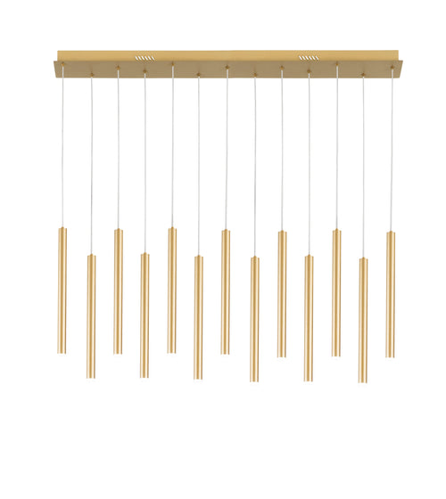 Sospensione Led con struttura tubolare lineare cct Oro 65W 6110Lm 200X107,5X3.5Cm