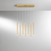 Sospensione Led con struttura tubolare lineare cct Oro 35W 3290Lm 200X56.5X3,5Cm