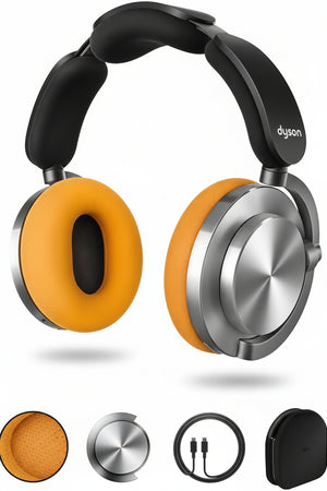 Dyson OnTrac Wireless Active Noise Cancelling Headphones with Up to 55 Hours Battery Life - Yellow/Aluminium