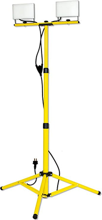 Doppio Faretto Led da Cantiere su Treppiede Telescopico - 4800 lumen - 60Watt - faretti con indice di resistenza IK08 - Impermeabile IP65 - ElettroWatt.eu