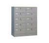Armadio a 10 caselle con serratura ad ogni singolo sportello e serratura centrale cm. 90x35x106h