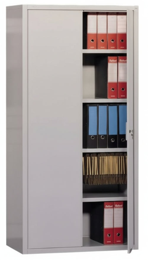 Armadio metallico per archiviazione ad ante battenti con chiusura cm. 120x45x200h