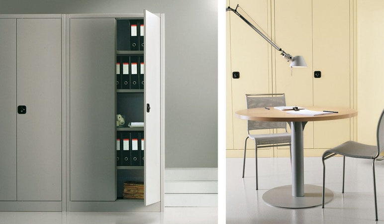 Armadio metallico per archiviazione ad ante battenti con chiusura cm. 120x45x200h