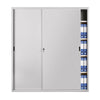 Armadio da ufficio ad ante scorrevoli con 4 ripiani colore grigio cm. 120x45x200H