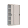 Armadio da ufficio ad ante scorrevoli con 4 ripiani colore grigio cm. 120x45x200H